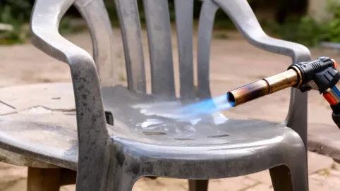 Odnawianie krzeseł plastikowych palnikiem