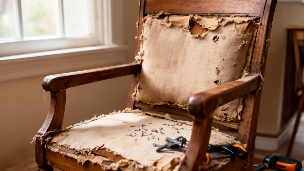 Tapicerowanie krzesła z oparciem