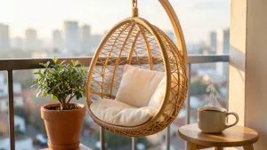 fotel wiszący na balkon mały
